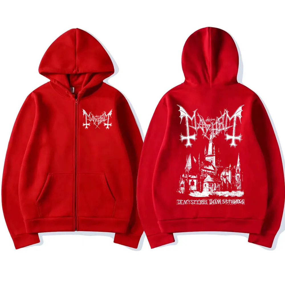 Mayhem De Mysteriis Dom Sathanas Album Zipper Hoodies Death Metal Gothic Zip Up Hoodie Men Women Oversized Fleece Hoody Jacket 250818