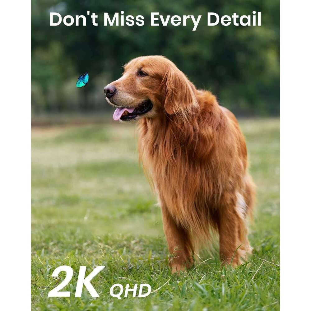 AOSU 2K Cameras Outdoor/Home, 360°Pan-Tilt View Timed Cruise 2.4G WiFi Security Camera with Motion Tracking, Spotlight & Siren, 2-Way Audio, Full Colo