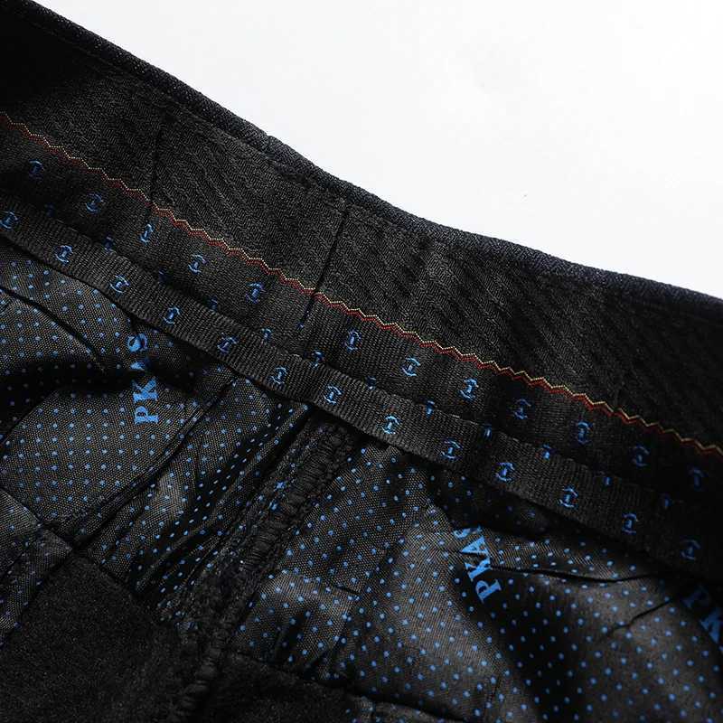 Mens Fleece Lined Suit Pants Business Casual Loose Straight Black Formal Dress Pants Navy Blue Thick Warm Trousers W250826