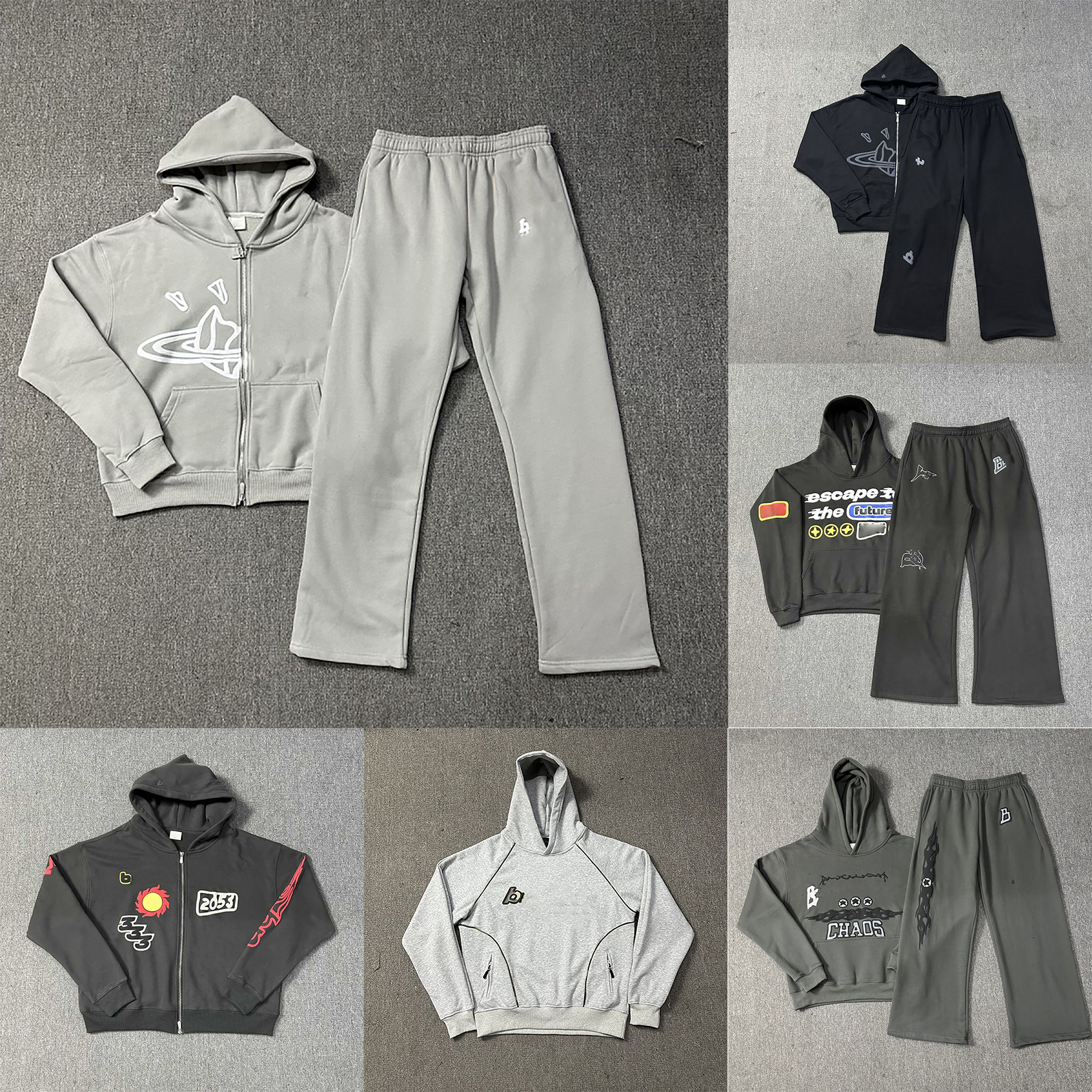 Designer Mens Tracksuit Foam Print Womens Tracksuit Autumn Winter Mens Vintage Hoodie Loose Casual Sweatshirt Sweatpant Set