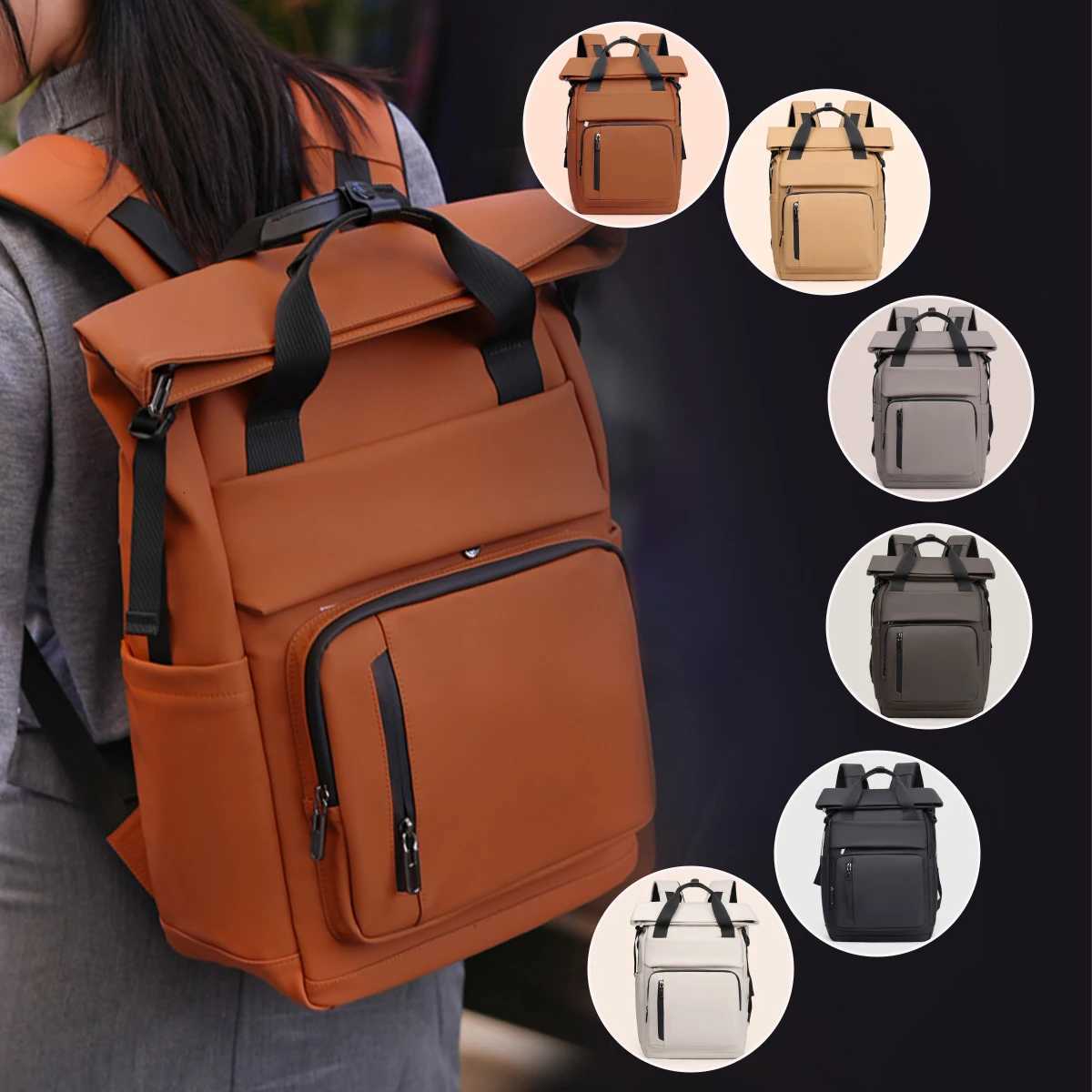 HighEnd Nappa Leather Backpack Mens Waterproof Laptop Bag Mens Bag Large Capacity Backpack Travel Bag School Bag Business Trip Boss Bag Elegant H25082