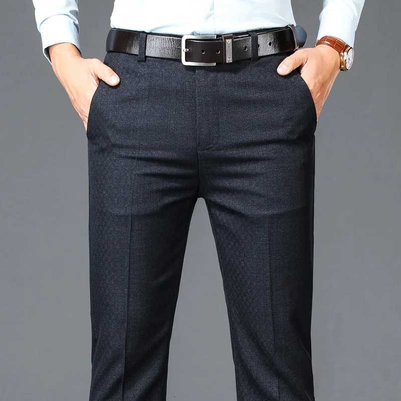 New Business Casual Suit Pants Men Solid High Waist Straight Office Formal Trousers Mens Classic Style Suit Long Pants Plus Size W250826