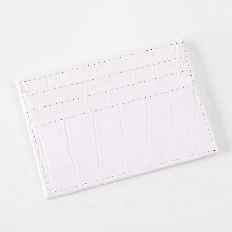 Crocodile Pattern Card Holder Wallet PU Leather Thin Womens Business Credit Card Case Bag Student ID Bus Card Cover Purse W250826