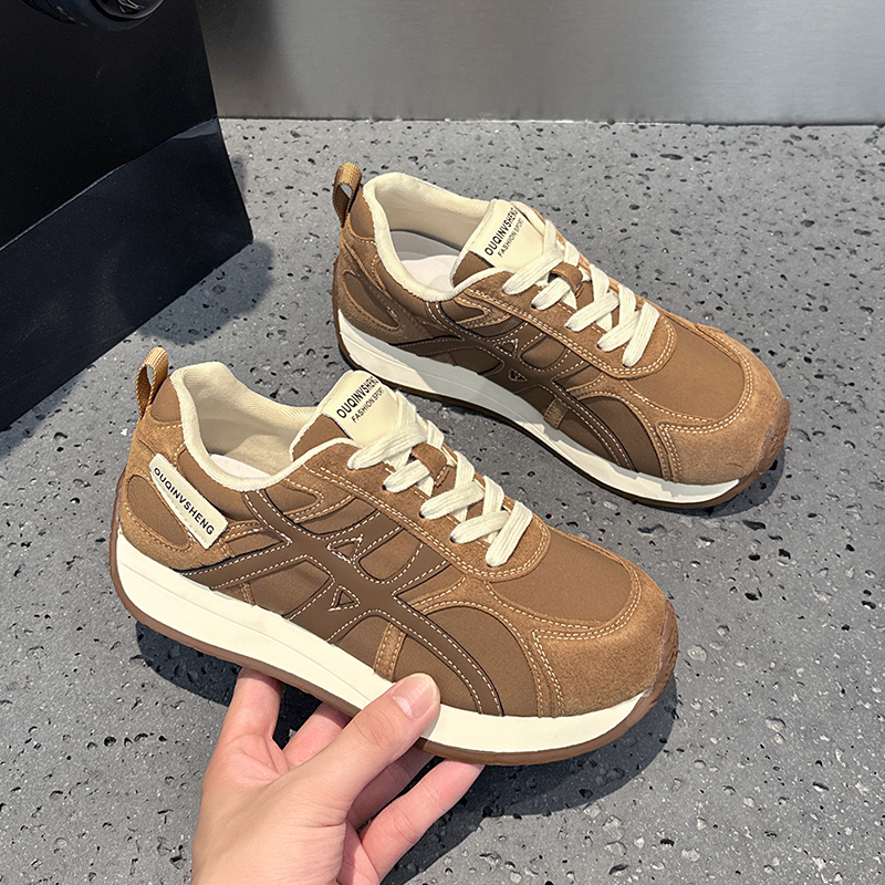 Thick-soled Aggan shoes for women 2025 Autumn new women's shoes Versatile fashionable sports casual shoes Dexun shoes