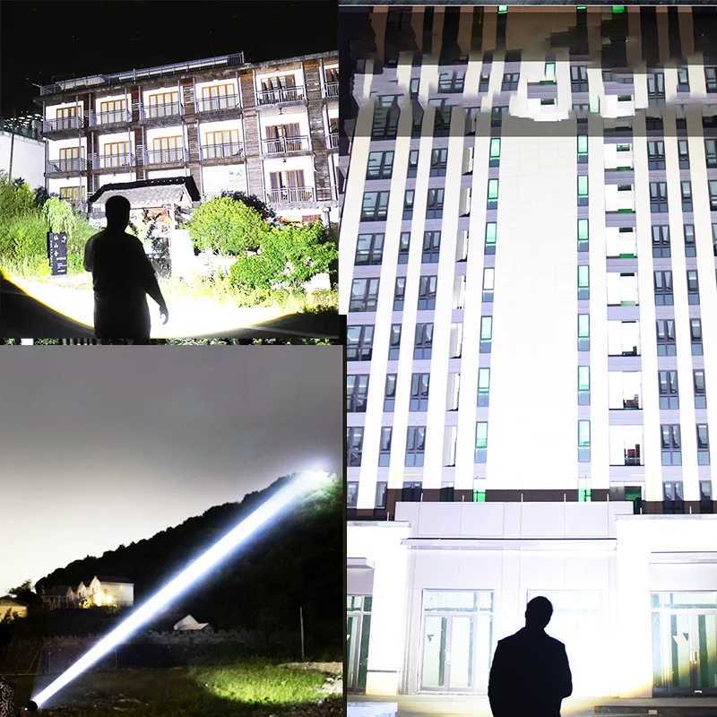 2025 White Laser Most Powerful Flashlights Super Bright Long Range Torch 20000000LM High Power Rechargeable LED Camping Lantern Y250826