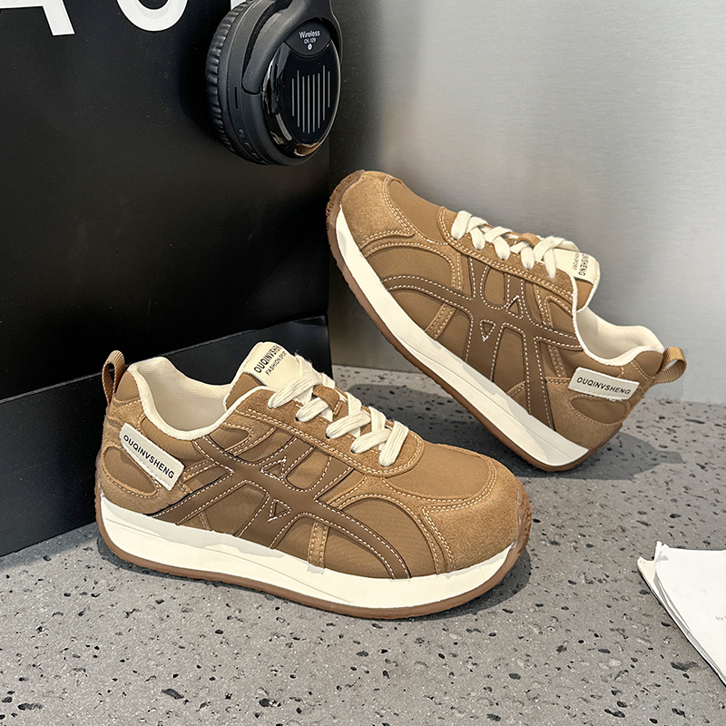 Thick-soled Aggan shoes for women 2025 Autumn new women's shoes Versatile fashionable sports casual shoes Dexun shoes