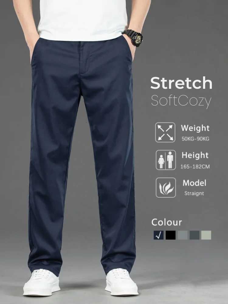 Summer Thin Stretch Casual Pants for Men Solid Color Korean Style Loose Straight Comfortable Business Casual Long Trousers Male W250826
