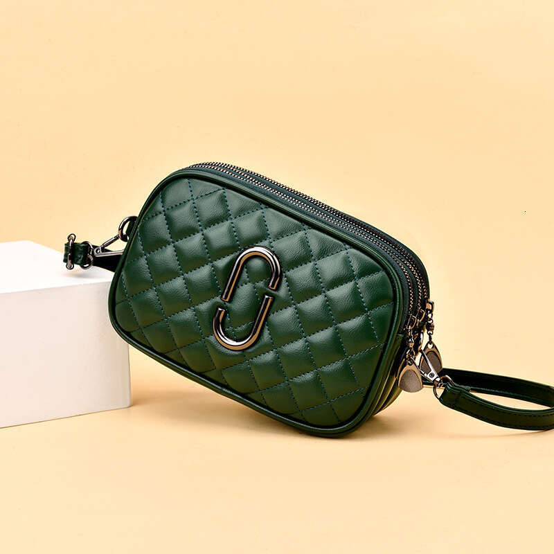 Crossbody for Women Spring New Style Fashionable Ladies Shoulder Three-Layer Practical Soft Leather Small Square Bag