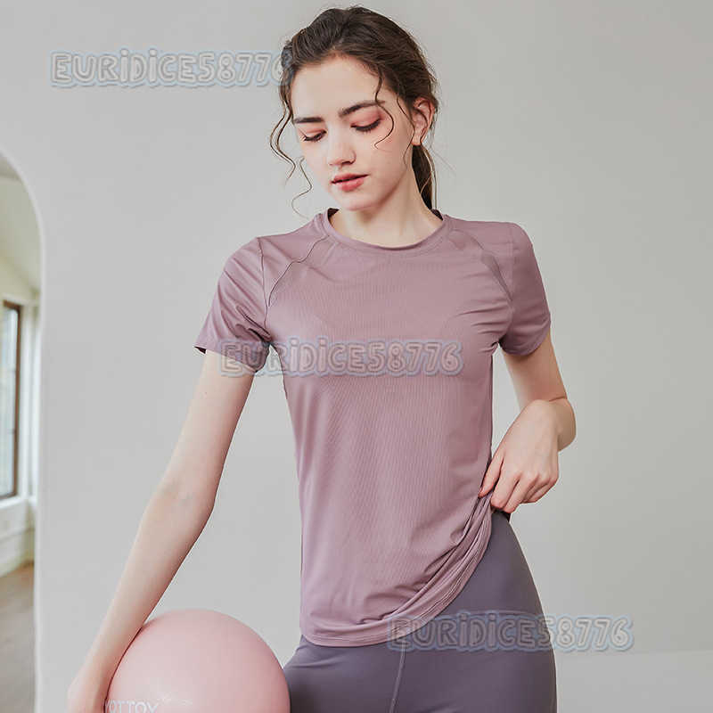 Quickdry Sports Short Sleeve Tshirt for Women Summer Thin Yoga Wear Slim Fit Slimming Running Mesh Patchwork Fitness Top H250825