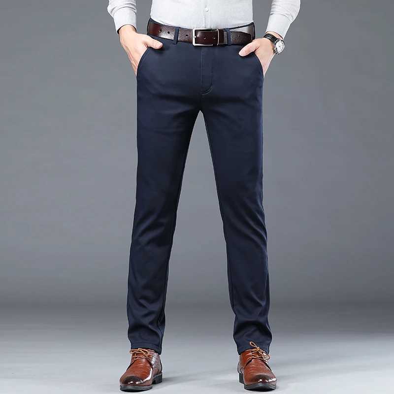 Summer Thin Mens Slim Suit Pants Fashion Business Casual Cotton Green Black Khaki Trousers Male Brand Clothing Size 3040 W250826