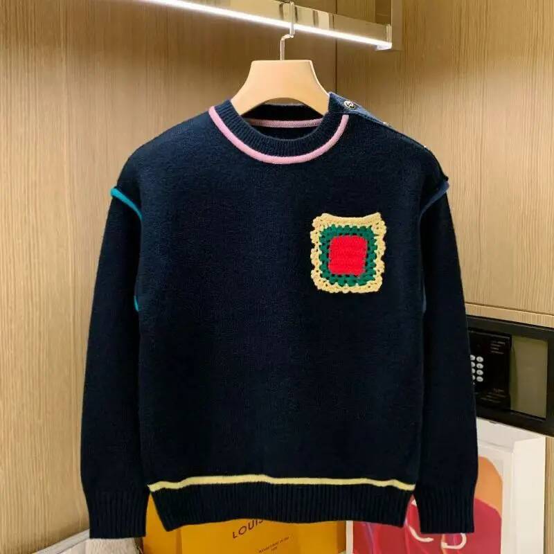 Top Grade New Fashion Designer Brand Street Wear Knit Pullover Letter Sweater Autum Winter Casual Jumper