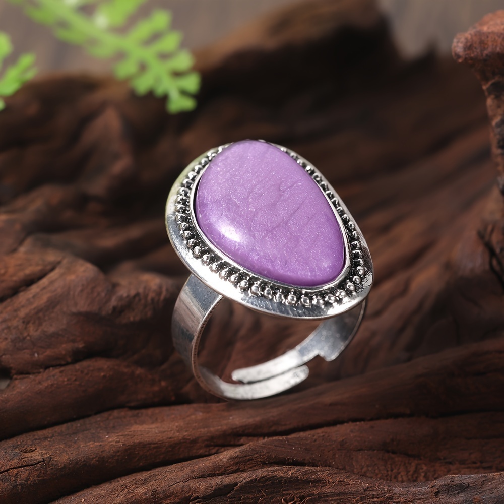 1 Piece Women's Zinc Alloy Geometric Inlaid Resin Adjustable Open Ring for Daily Dance Party Evening Dinner Gathering Jewelry Gift