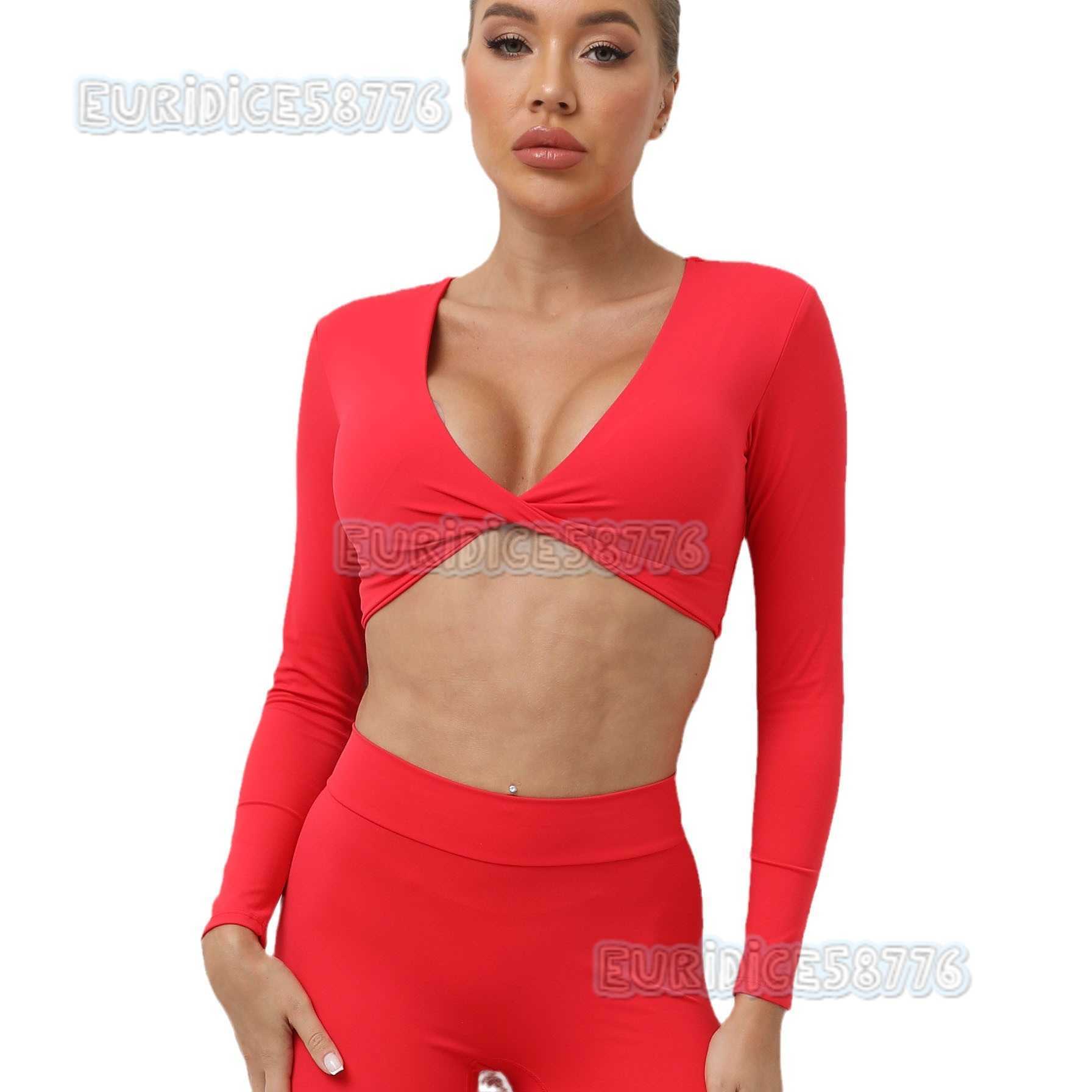 New Nude Yoga Long Sleeved Womens Fitness Clothing Sports Yoga Long Sleeved Tshirt Sports Fitness Top Women H250825