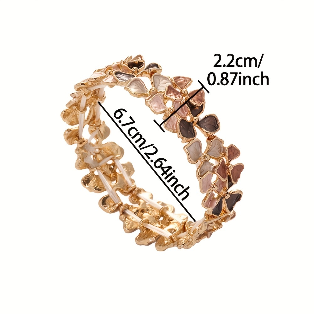 1 Piece Bohemian Style Elastic Bracelet - Gold-Plated Zinc Alloy, Multicolor Stone Beads, Suitable for Daily Wear, Parties, Valentine's Day/Mothe