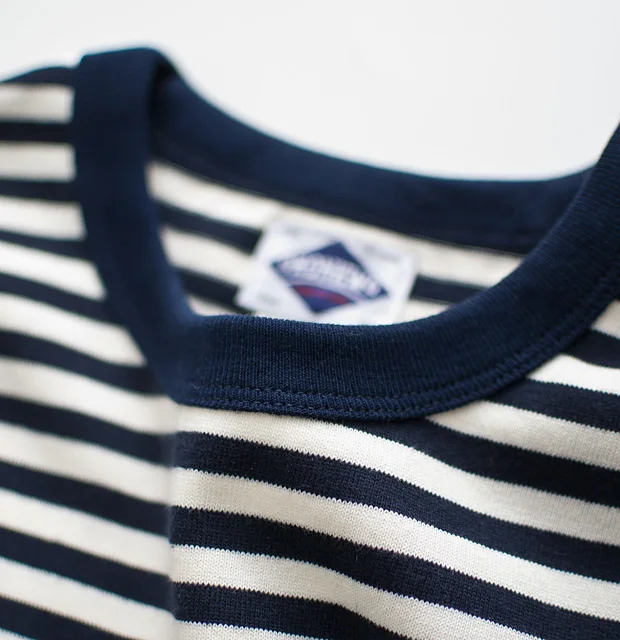 Heavyweight 280gsm American Vintage T-shirt Khaki 100% Cotton Sailor Tees Blue White Striped Sea Soul Tops for Men Summer Tops 250825