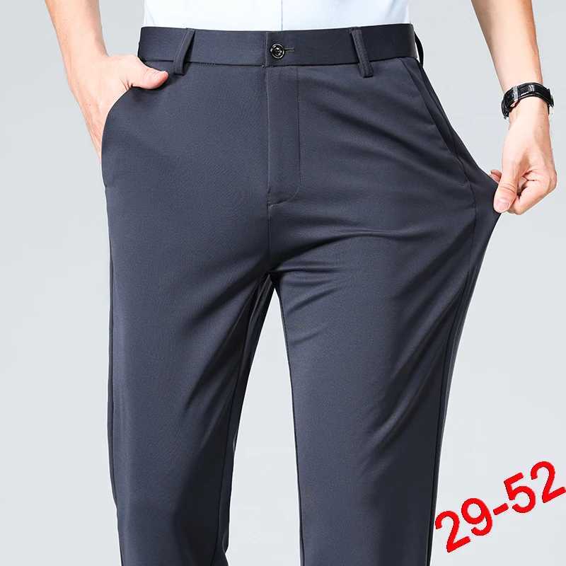 Plus Size Trousers Men Business Suit Pants Stretch Formal Dress Pants Big Man Classic Black Trousers W250826
