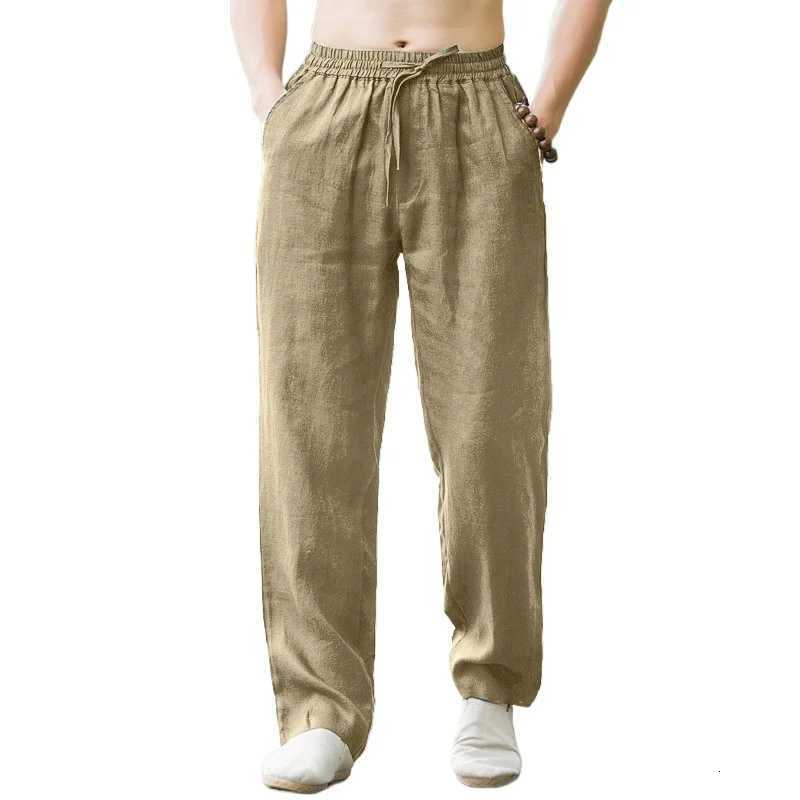 New Mens Pants Sweatwear Solid Color Breathable Trousers Cotton Fitness Lightweight Casual Summer Men Beach Pants W250826