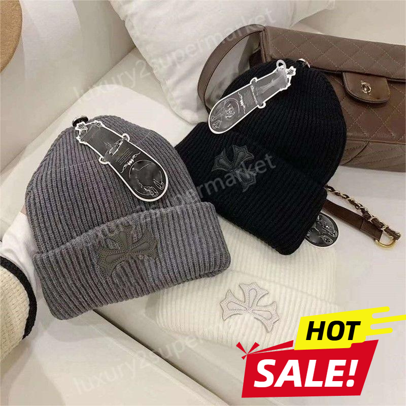 2025 Designer Winter Knitted Beanie Woolen Hat Women Chunky Knit Thick Warm Beanies Hat Female Bonnet Cap