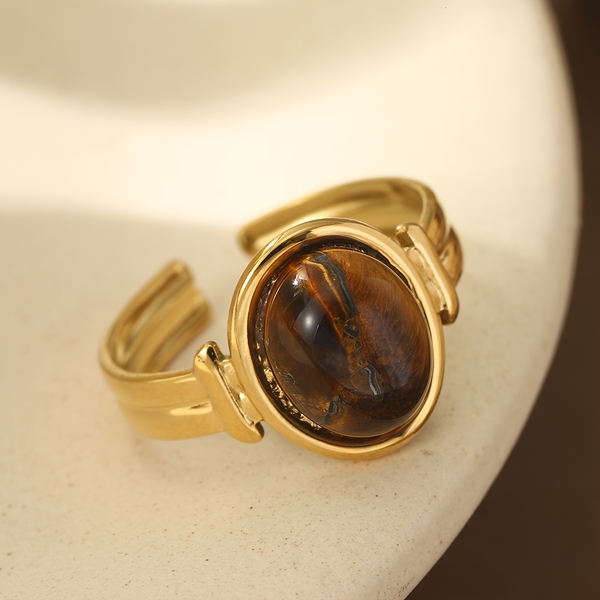 1 Piece Irregular Geometric Line Women's Personality Hip-Hop High-End Adjustable Stainless Steel Couple Ring, Internet Celebrity Style