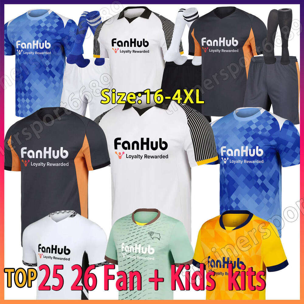 Derby25 26 County SIBLEY soccer jerseys ROONEY CASHIN NYAMBE Fans T-shirts ELDER FORNAH BARKHUIZEN home away third sets 24 2025 26 football shirts Men kids kit
