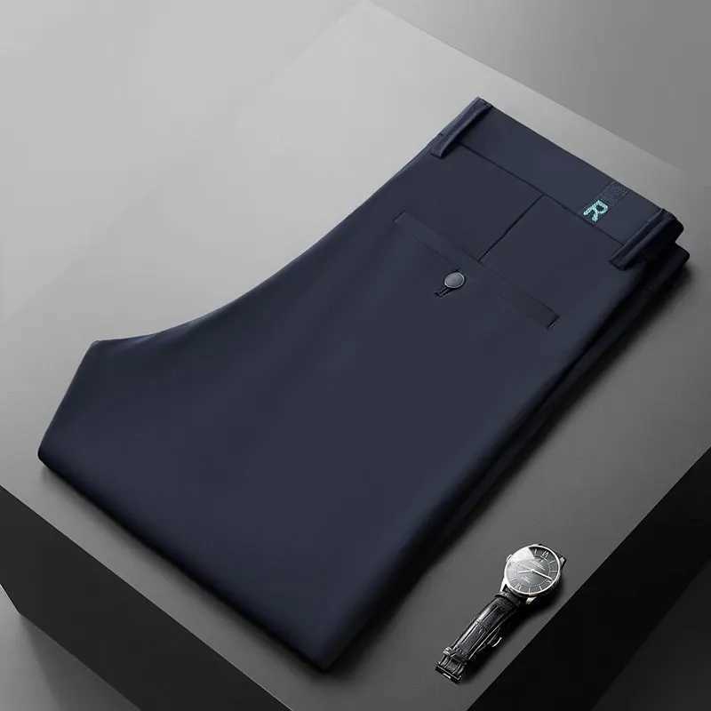 2024 New Thin Men Brand Business Casual Suit Pants Straight Slim Soft Fabric Trousers Spring Summer Elegant Popular Mens Clothing W250826
