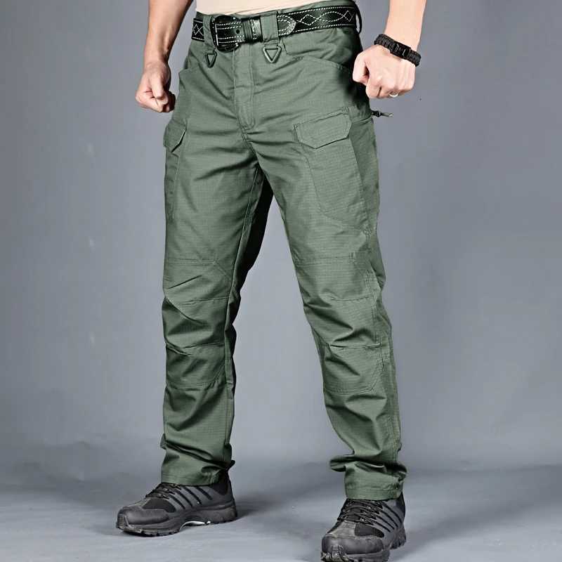 New Mens Tactical Pants Multiple Pocket Elasticity Military Urban Commuter Tactical Trousers Men Waterproof Cargo Pants 6XL W250826