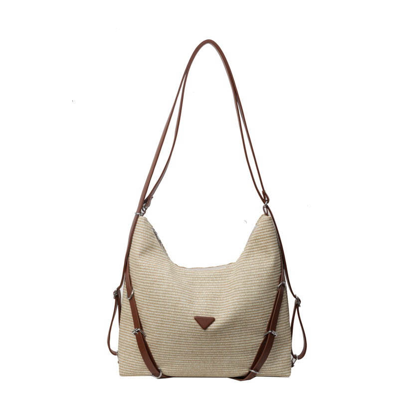 Free Shipping 2025 New Designer Bag Woven Straw Bag For Women Large Capacity Vacation Beach Bag Double Shoulder Backpack High Quality Shopping Bags