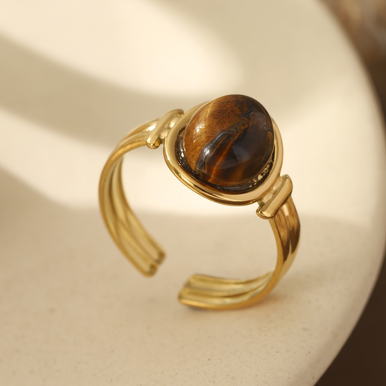 1 Piece Irregular Geometric Line Women's Personality Hip-Hop High-End Adjustable Stainless Steel Couple Ring, Internet Celebrity Style