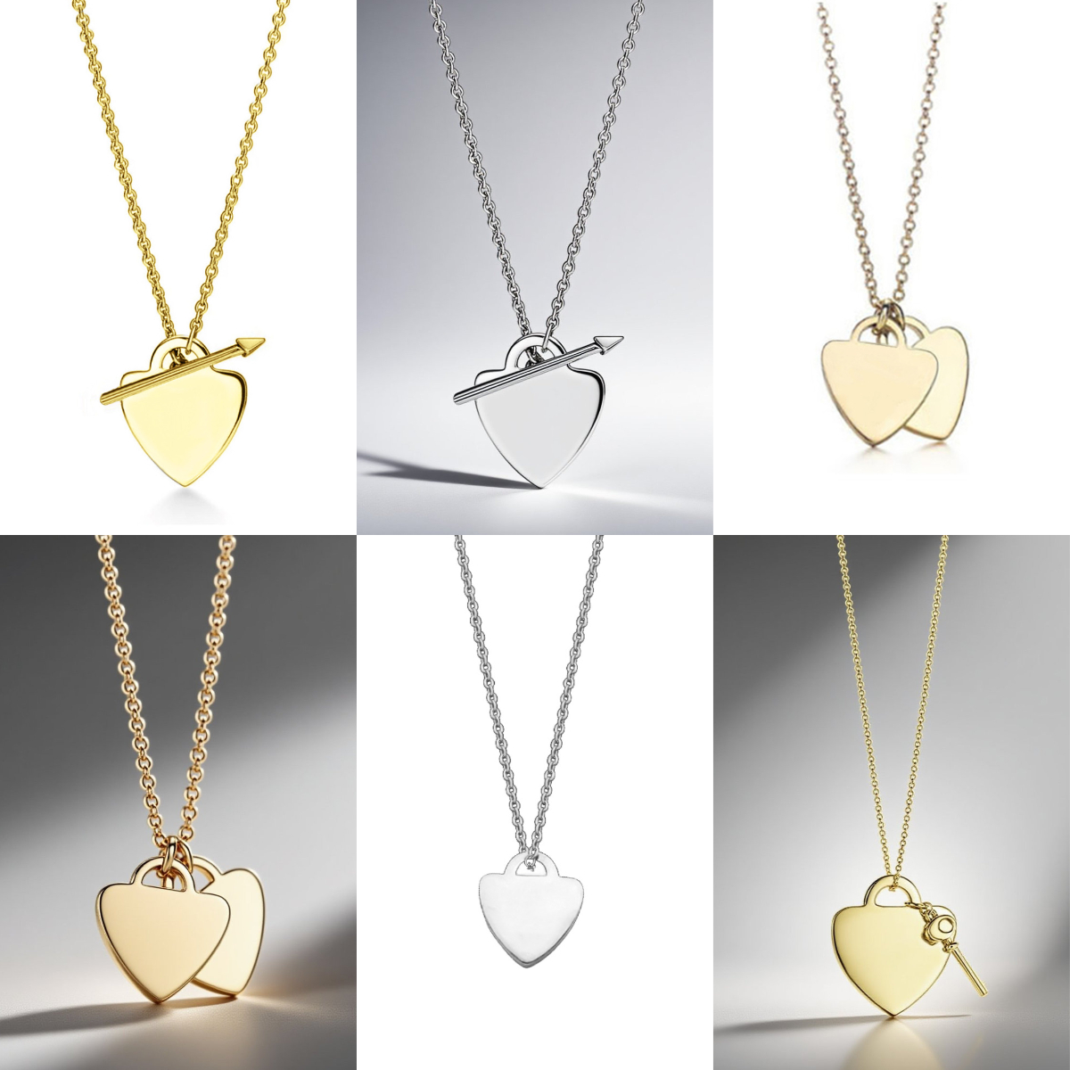 necklaces designer heart necklace 925 sterling silver jewelry gold necklace Casual stainless steel jewelry pendant necklace luxury jewelry woman man chain gifts