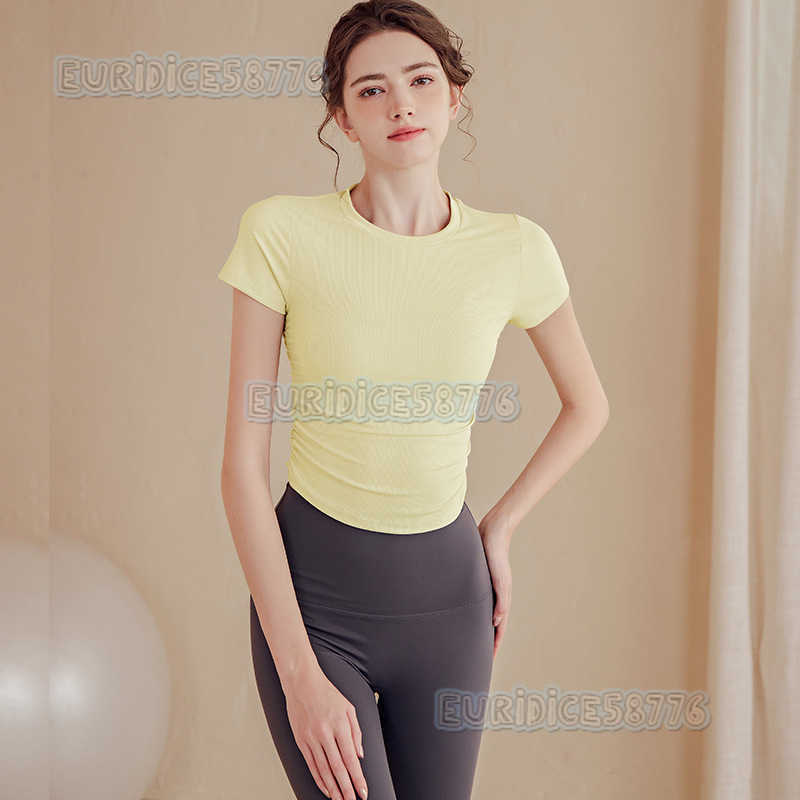 2025 New Breathable Quickdry Short Sports Top Women Short Sleeve Tshirt Slim Fit Ice Silk Running Summer Yoga Wear H250825