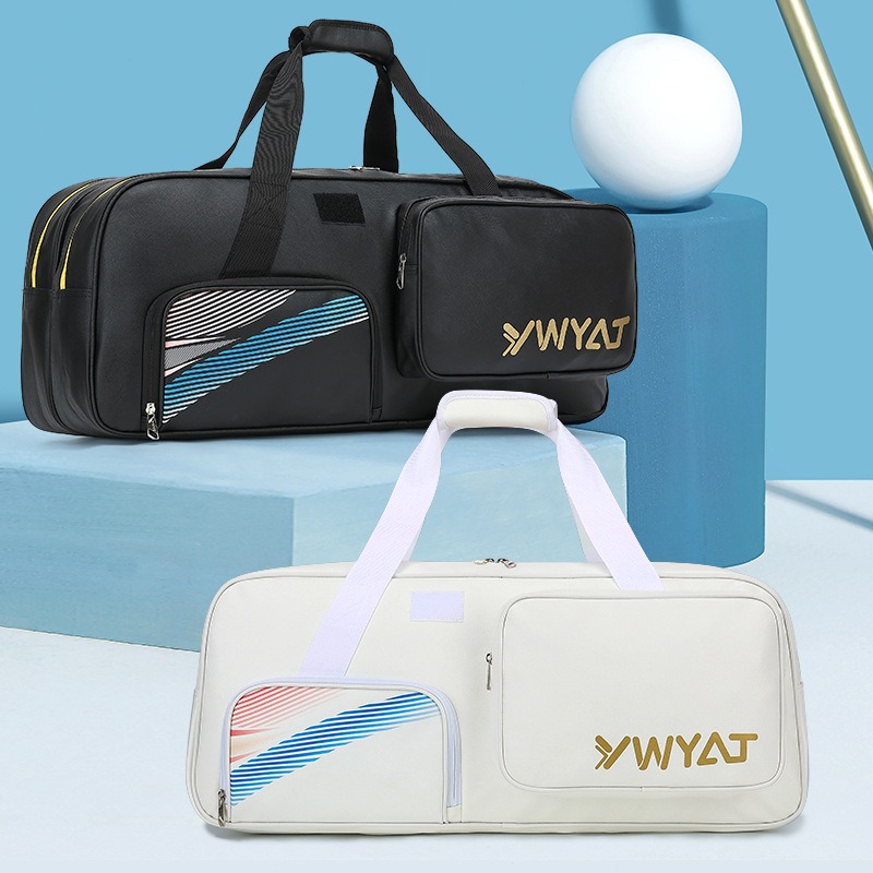 Badminton Racket Backpack for 6 Rackets Multi-Layered Nylon Sports Bag Water-Resistant Large Capacity Tennis Bag for Outdoor Use and Daily Organizatio