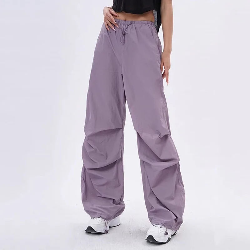 Xpqbb Y2K Parachute Pants Women Harajuku Streetwear Wide Leg Baggy Sweatpants Female Vintage Hip Hop Joggers Cargo Trousers 250826
