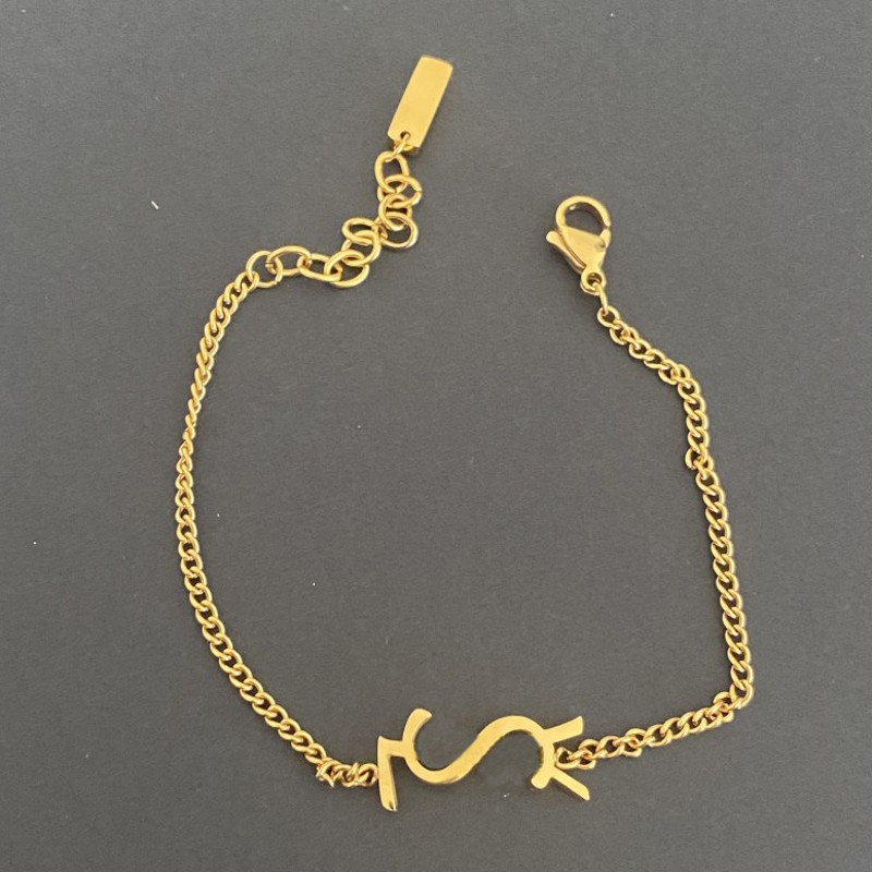 Women Fashion Designer Bracelets Necklace Earrings 18K Gold Plated Simple Letter Stainless Steel Classic Bracelet Luxury Jewelry