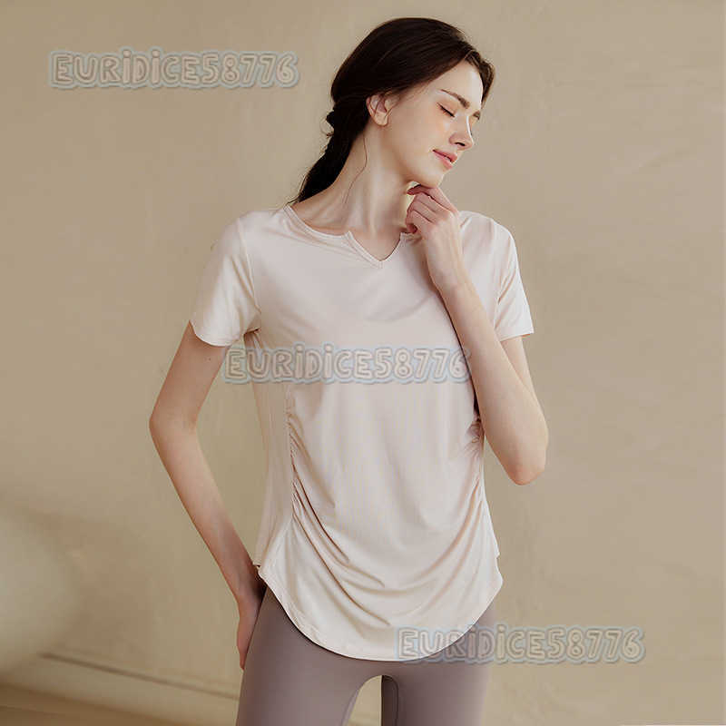 Womens Yoga Top Loose Slimming Quickdry Short Sleeve Tshirt Cool Running Sports Top Morning Jogging Workout Fitness Clothing H250825
