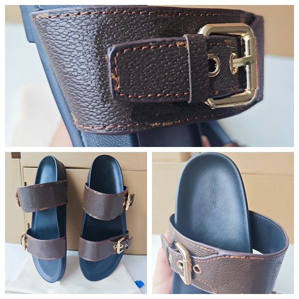 Luxury Brand Summer Sandals Designer Slippers Slides Floral Brocade Genuine Leather Flip Flops Women Shoes Sandal Effortlessly Casual Shoes