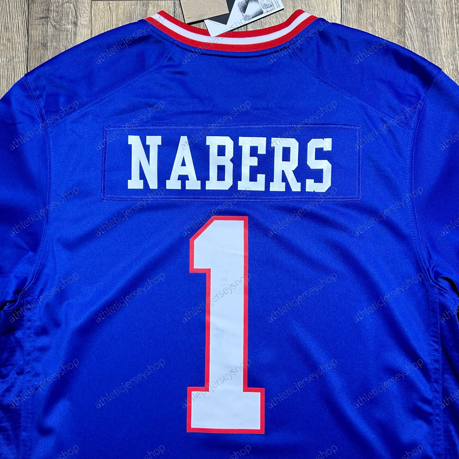 Nabers Football Jerseys Taylor Lawrence II Strahan Thibodeaux Burns Manning Carson Thomas Hyatt Jones Waller Golladay Shockey Embroidery Custom