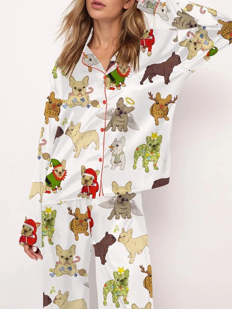 Christmas Tree Long Sleeve Womens Pajamas Set Fashionable Casual Comfortable 3D Printed Casual Y2K Womens Pajama Set 250826