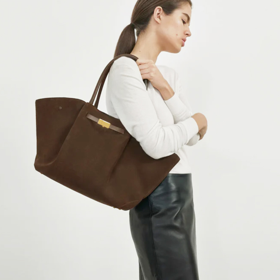 Designer Tote Suede Bag New York French bag with a large capacity for daily commuting can be carried by hand or on one shoulder
