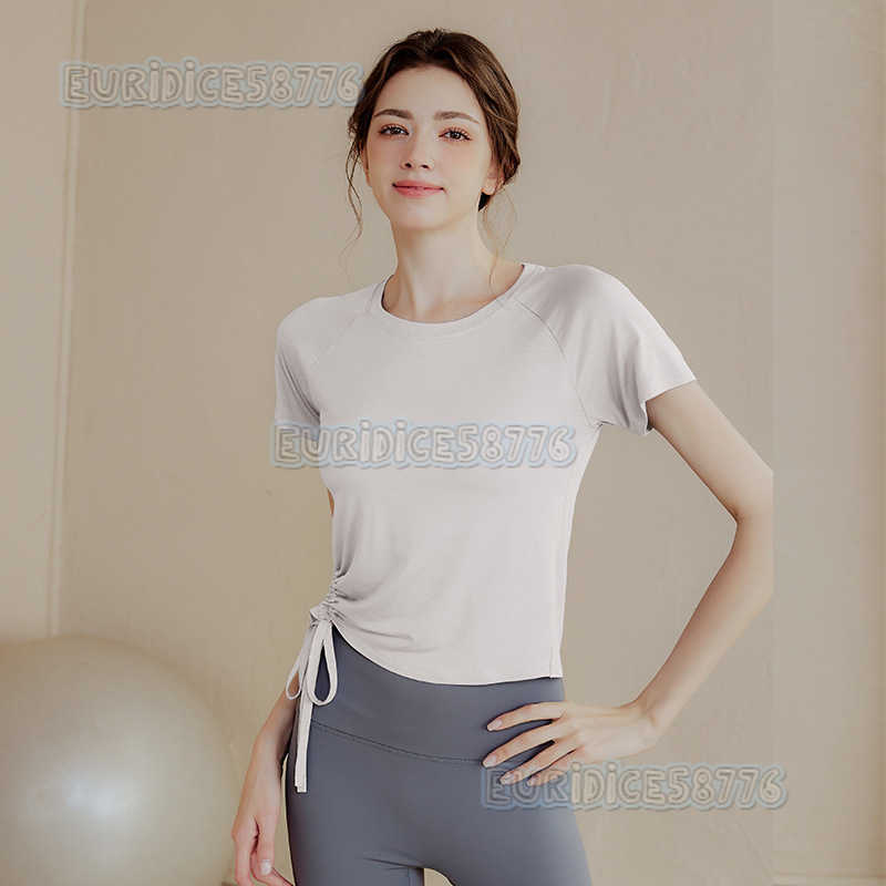 Highend Yoga Top for Women Thin Shortsleeve Tshirt Summer Slimfit Sports Top Running Fitness Wear H250825
