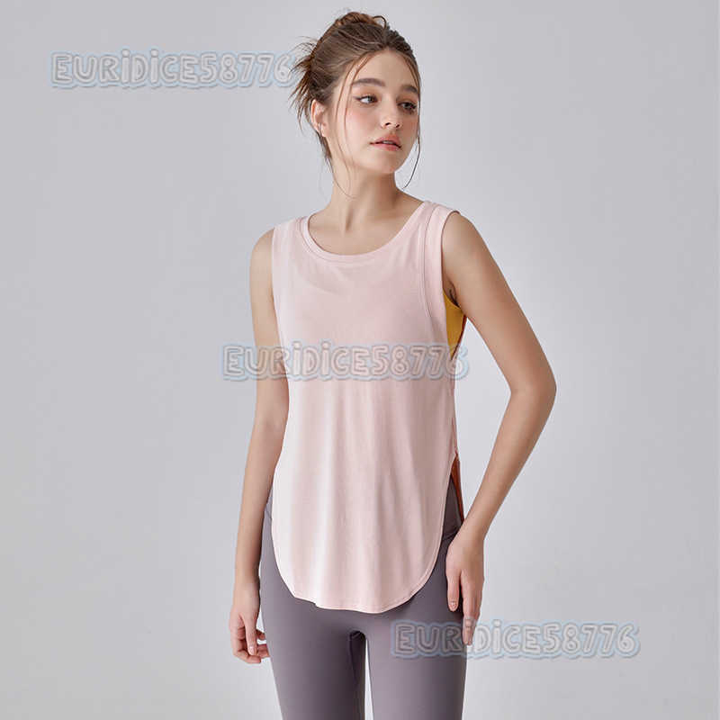 Sports Vest for Women Loose Fit Hipcovering Slimming Yoga Top Tshirt Summer Thin Style Training Fitness Sleeveless Coverup H250825