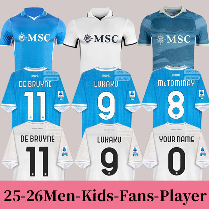 25 26 NAPOLI soccer jerseys Maglia Naples De bruyneZIELINSKI ANGUISSA OLIVERA McTOMINAY KIDS KIT Football shirt OSIMHEN LOZANO Napolichildren's clothing kits