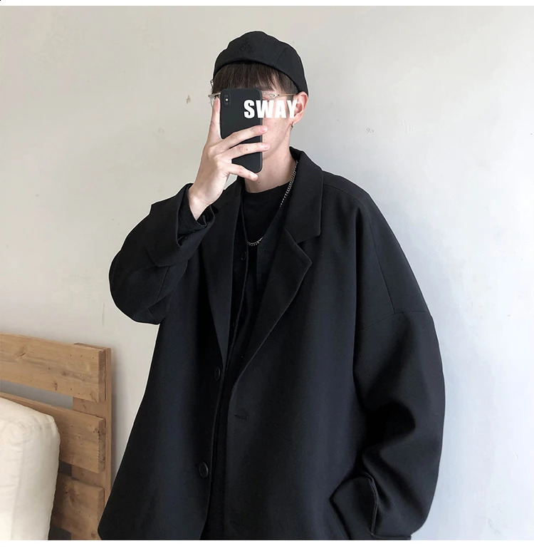 Casual Blazers Men Autumn coat Leisure Trendy Loose Suit Jackets Male Retro Streetwear Allmatch Simple Korean Suittops 251023