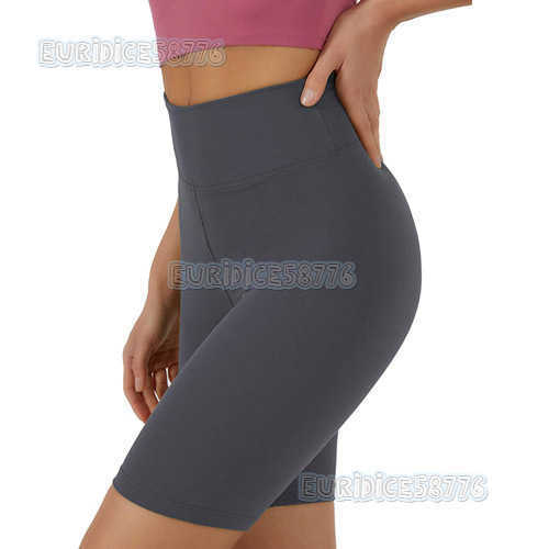 Solid Color Patchwork Buttlifting Sports Shorts High Waist Fivepoint Bare Sensation Leggings Plus Size Shorts H250825