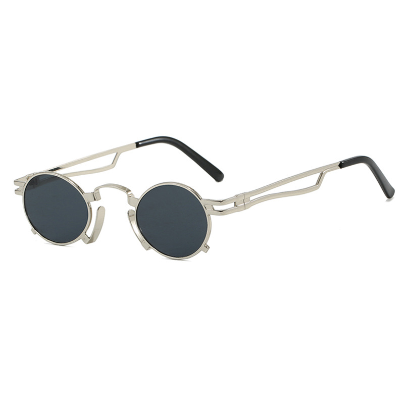 2025 Small Round Punk Sunglasses Retro Color Lens Shades for Hipster Street Style