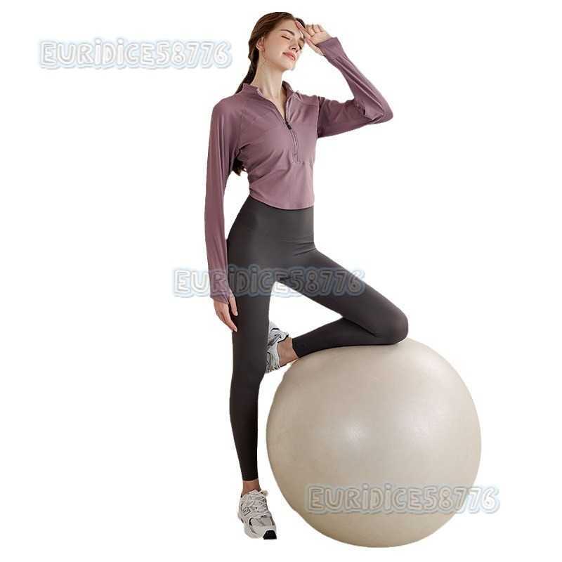 2025 New Halfzip Yoga Shirt for Women Long Sleeve Sports Top Slim Fit Autumn Running Short Fitness Shirt H250825