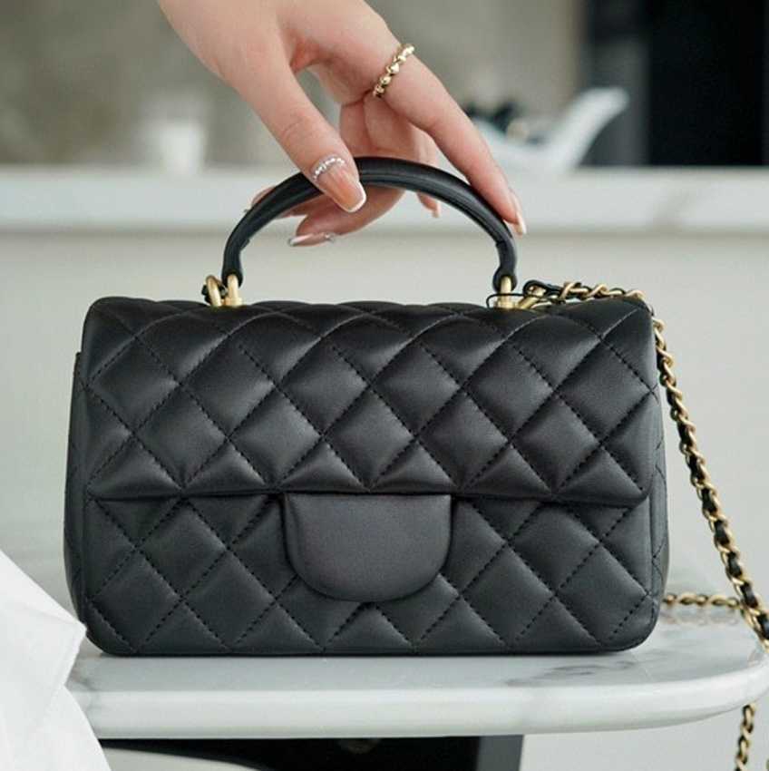 Evening Bags Designer Bags Metal Handle Mini Classic Flap Bag Crossbody Bag Luxury Fashion Women Leather Handbag Wallet Diamonds Lattice 20cm