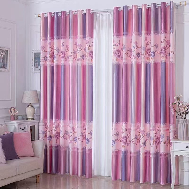 YL-37017 digital printed fabric shower curtain waterproof thick bathroom hook partition curtain