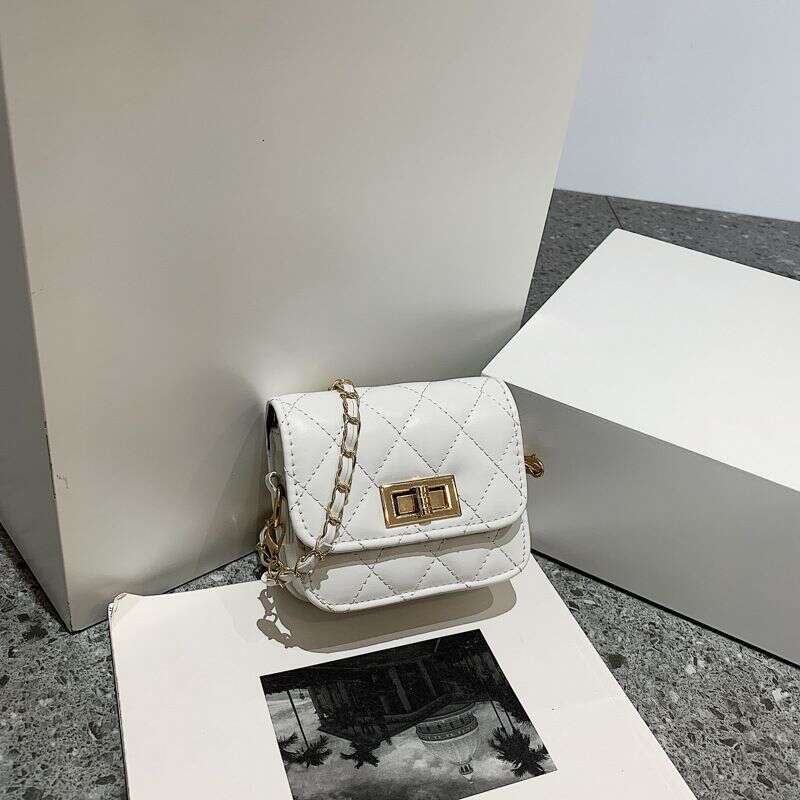 Retro Women's Trend Fashion Casual Dia Lattice Chain Crossbody Small Square Bag