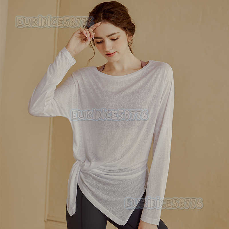 2025 New Loose Sports Coverup Womens Fitness Top Quickdry Long Sleeve Tshirt Breathable Slimming Running Yoga Wear H250825