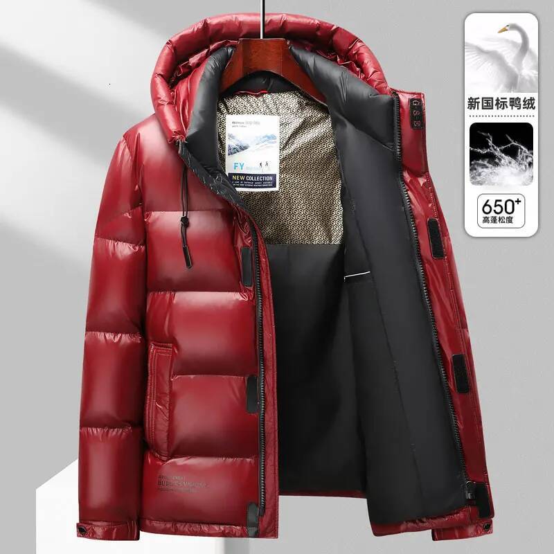 2023 New Gloss Plush Winter Warm Jackets Windproof Light Jacket Men 90% Duck Down Coat Male